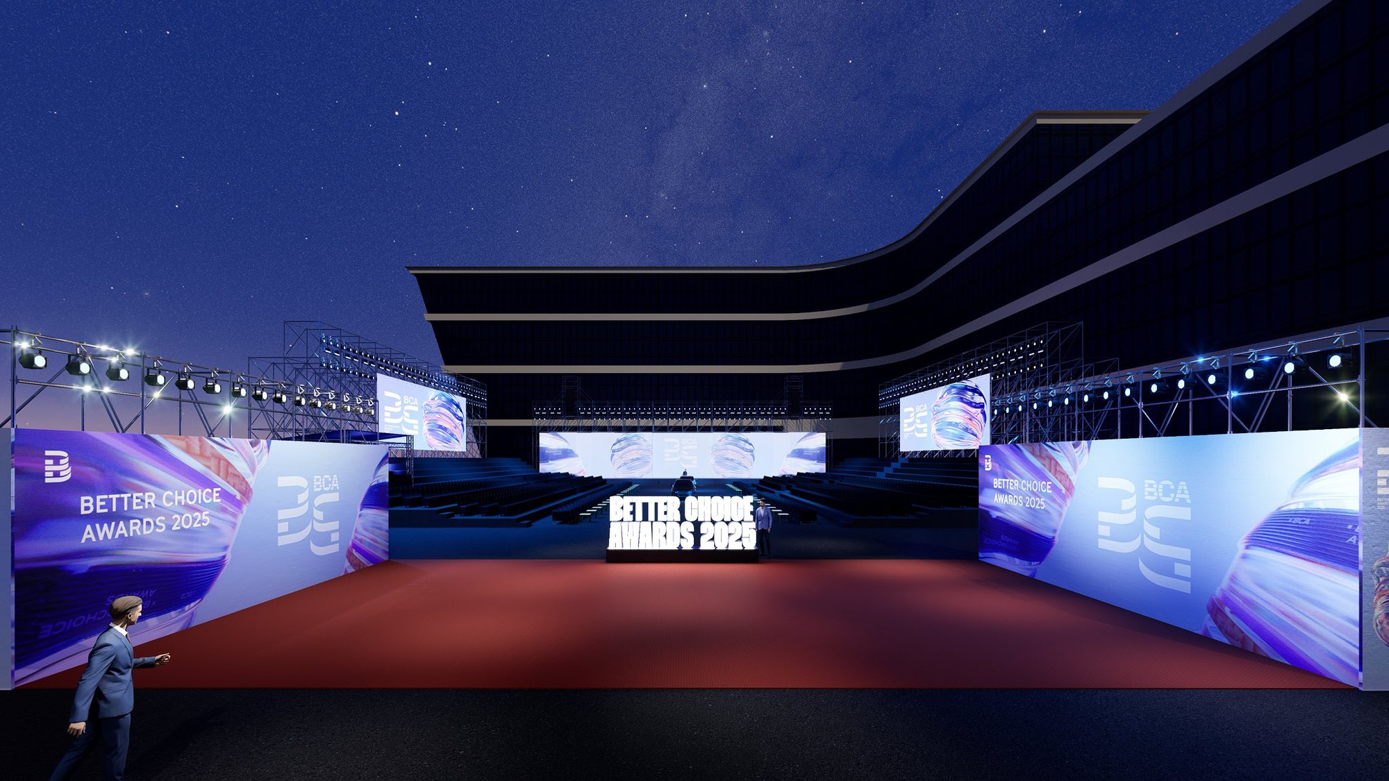 Phối cảnh 3D sân khấu Better Choice Awards 2025