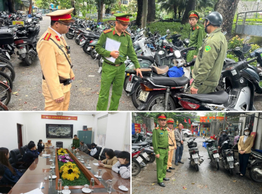 Các đội CSGT phối hợp kiểm tra việc chấp hành luật ATGT của học sinh tại Hà Nội