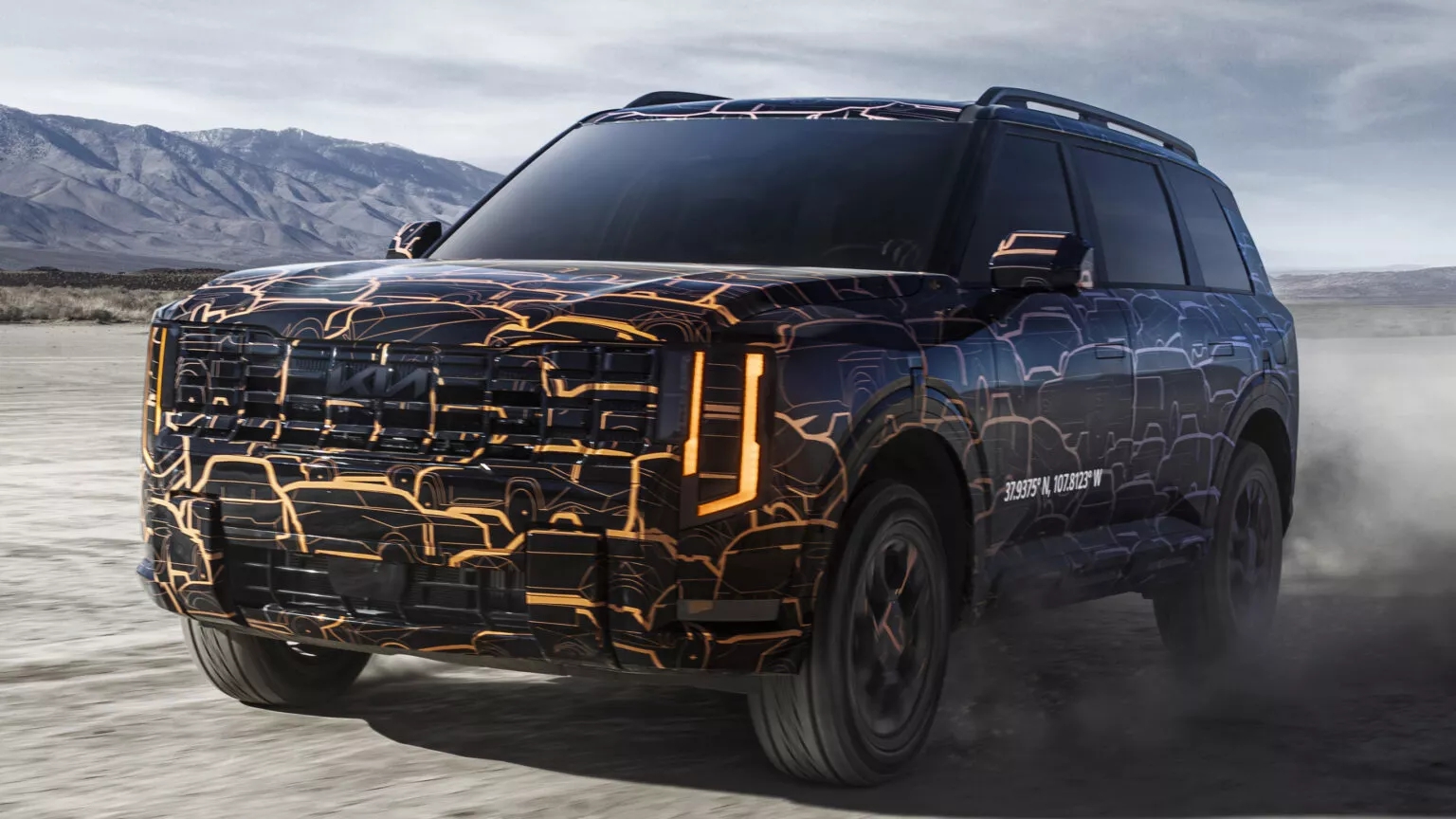 Ngoại hình góc cạnh của Kia Telluride 2027