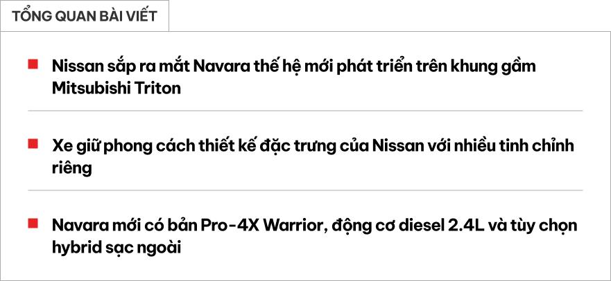 Nissan Navara mới mượn thiết kế từ Triton