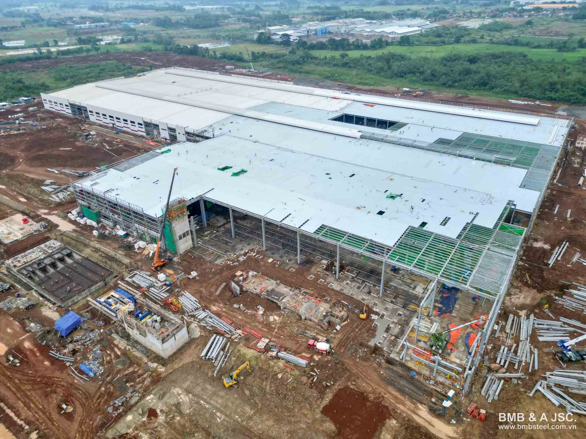 Tiến độ xây dựng nhà máy VinFast tại Indonesia Nhà máy VinFast đang trong quá trình hoàn thiện