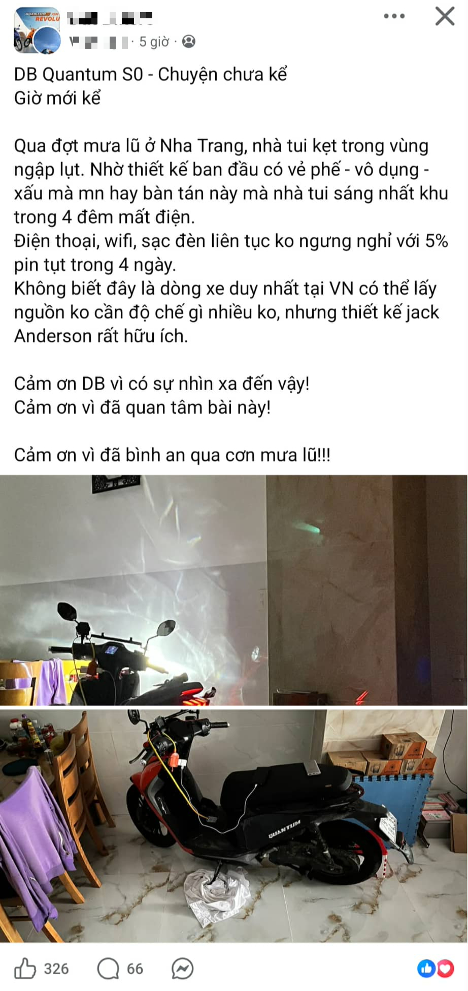 Người dùng chia sẻ trải nghiệm mất điện trong mưa lũ