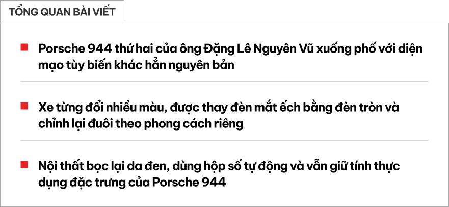 Porsche 944 thứ hai của ông Đặng Lê Nguyên Vũ xuống phố